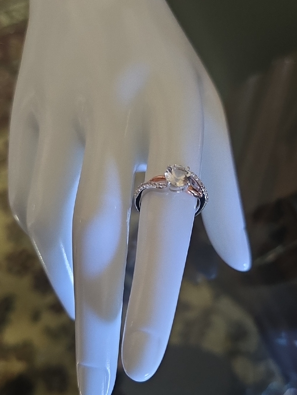 KOHL'S 14K GOLD OVER STERLING SILVER LAB CREATED WHITE SAPPHIRE RING SIZE 7